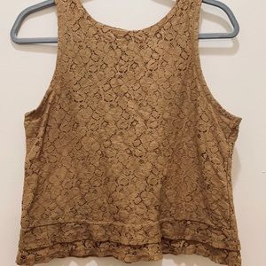 🔶Sophisticated Gold BR lace MadMen tank🔶